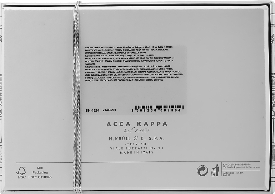 Acca Kappa White Moss - Zestaw (edc/30ml + sh/foam/50ml + soap/100g) — Zdjęcie N2