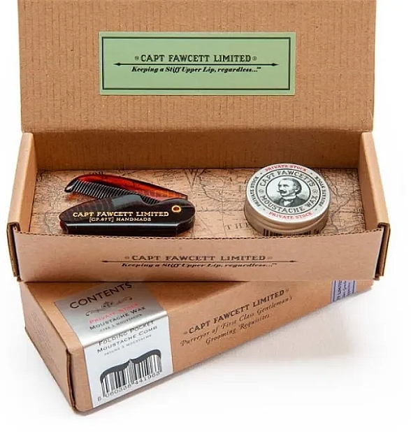 Zestaw - Captain Fawcett Gift Box (wax/15ml + h/comb/1pc) — Zdjęcie N1