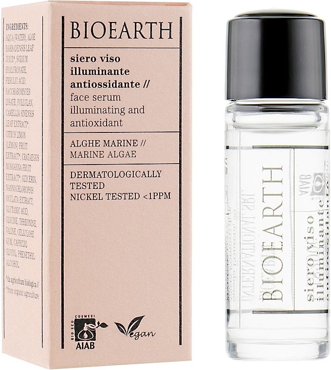 Przeciwutleniające serum rozświetlające do twarzy - Bioearth Brightening & Antioxidant Serum