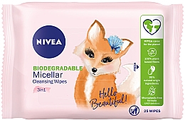 Kup Pielęgnujące micelarne chusteczki do demakijażu - NIVEA Biodegradable Micellar Cleansing Wipes 3 In 1 Fox