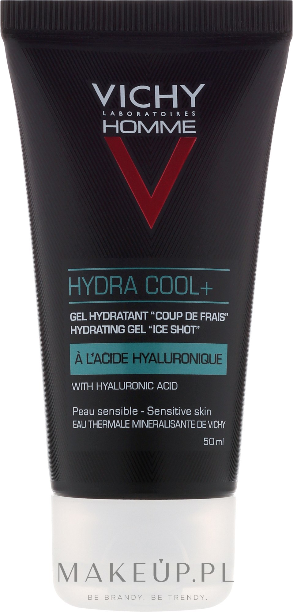 Nawilżający żel chłodzący z kwasem hialuronowym dla mężczyzn do twarzy i skóry wokół oczu - Vichy Homme Hydra Cool+ Hydrating Gel Face + Eyes — Zdjęcie 50 ml