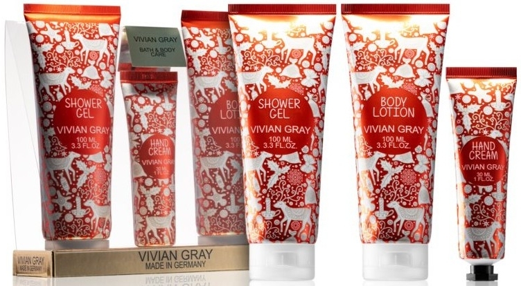 Zestaw - Vivian Gray Red Christmas Set (h/cr/30ml + b/lot/100ml + sh/gel/100ml) — Zdjęcie N2