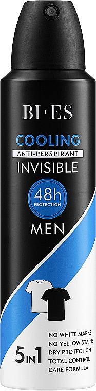 Antyperspirant w sprayu - Bi-Es Men Cooling Anti-Perspirant Invisible — Zdjęcie N1