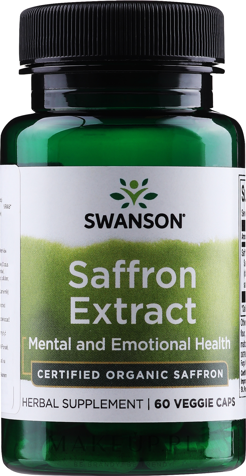 Suplement diety Ekstrakt z szafranu 30 mg, 60 szt. - Swanson Saffron Extract — Zdjęcie 60 szt.
