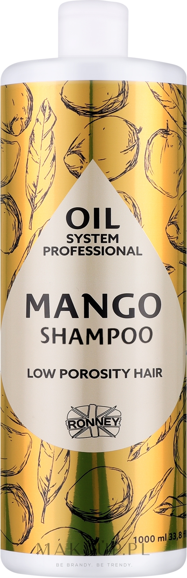 Szampon do włosów niskoporowatych z masłem mango - Ronney Professional Oil System Low Porosity Hair Mango Shampoo — Zdjęcie 1000 ml