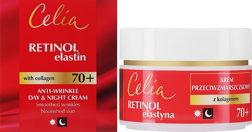 Krem przeciwzmarszczkowy z retinolem 70+ - Celia Retinol 70+ Anti-Wrinkle Day & Night Cream — Zdjęcie N1