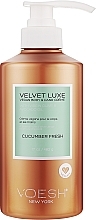 Krem do rąk i ciała ze świeżym ogórkiem - Voesh Velvet Luxe Vegan Body & Hand Cream Cucumber Fresh — Zdjęcie N1