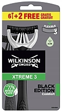 Zestaw jednorazowych maszynek do golenia, 6+2 szt. - Wilkinson Sword Xtreme 3 Black Edition — Zdjęcie N1