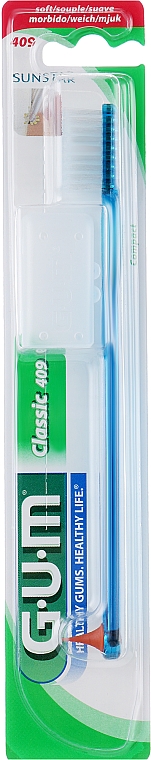 Szczoteczka do zębów Classic 409, miękka, niebieska - G.U.M Soft Compact Toothbrush — Zdjęcie N1
