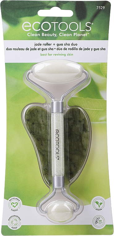 Zestaw do masażu - EcoTools Jade Roller & Gua Sha Stone Mini Facial Kit — Zdjęcie N1