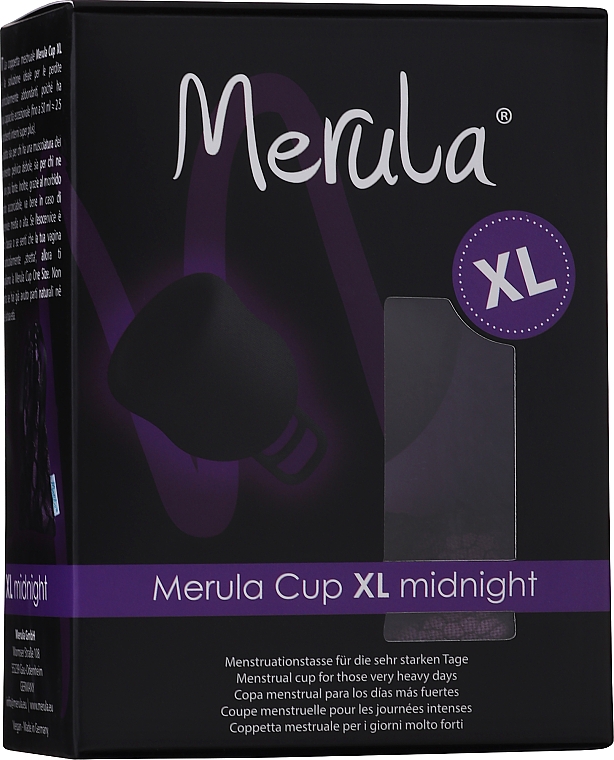 Uniwersalny kubeczek menstruacyjny XL, czarny - Merula Menstrual Cup Midnight — Zdjęcie N1
