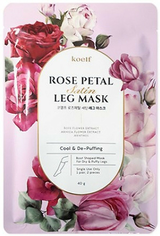 Chłodząca maska nawilżająca na nogi - Petitfee & Koelf Rose Petal Satin Leg Mask — Zdjęcie N1