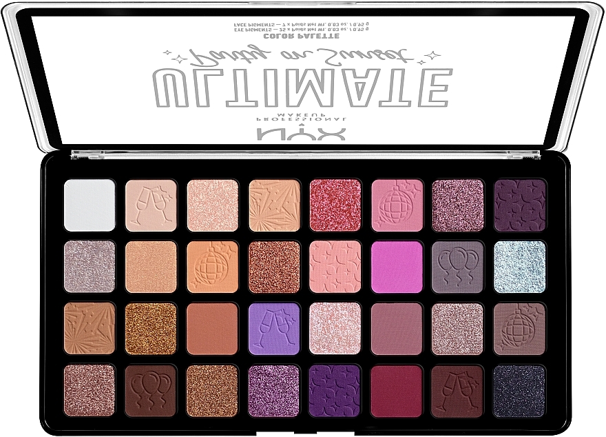 Paleta cieni do oczu i twarzy z 32 odcieniami - NYX Professional Makeup Ultimate Party on Sunset — Zdjęcie N1