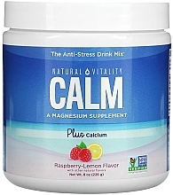 Suplement diety do napojów, malina i cytryna - Natural Vitality Calm Magnesium Powder Raspberry Lemon — Zdjęcie N1