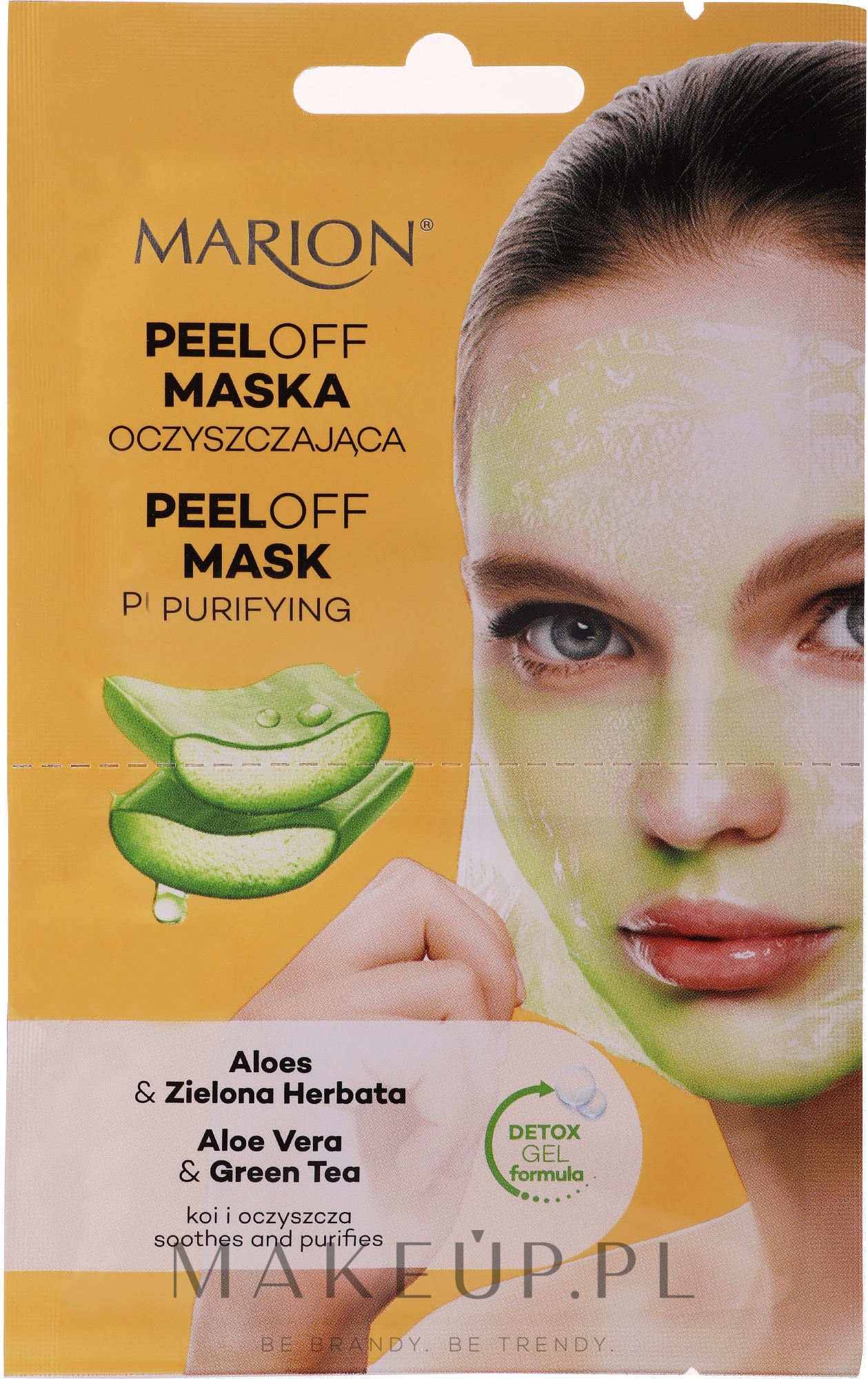 Oczyszczająca maska peel-off z wyciągiem z aloesu i zieloną herbatą - Marion — Zdjęcie 18 ml