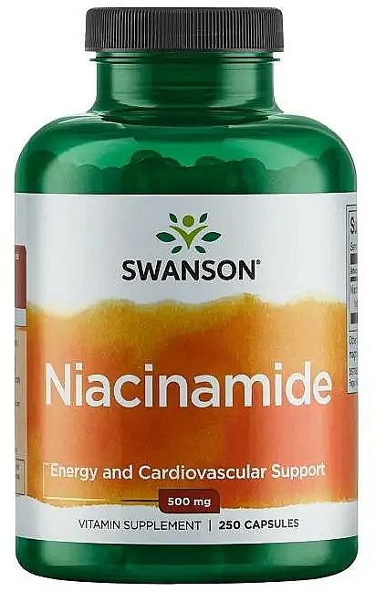 Suplement diety Niacynamid - Swanson Niacinamide 500 mg — Zdjęcie N1
