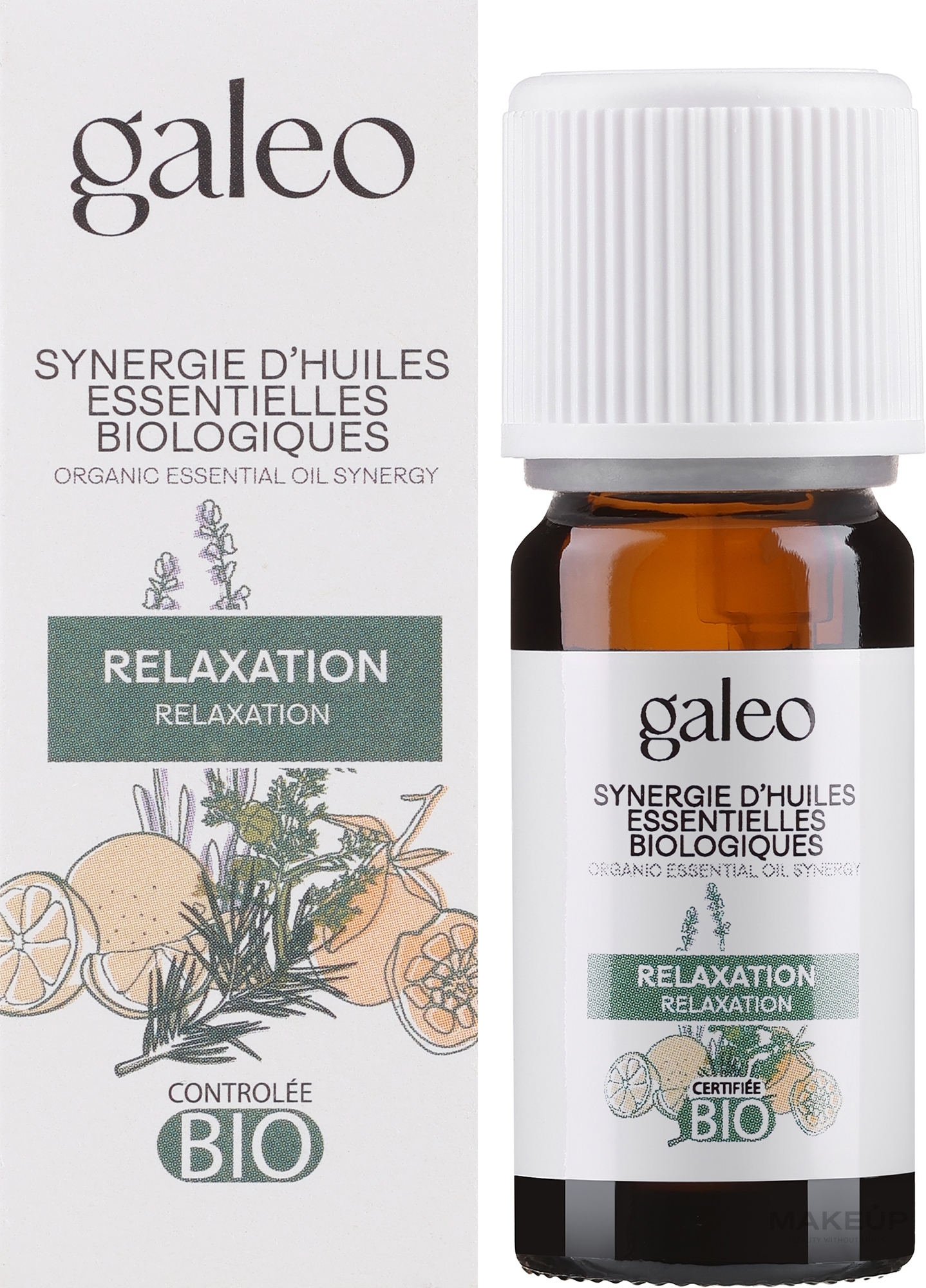 Relaksująca mieszanka organicznych olejków eterycznych - Galeo Organic Essential Oil Synergy Relaxation — Zdjęcie 10 ml