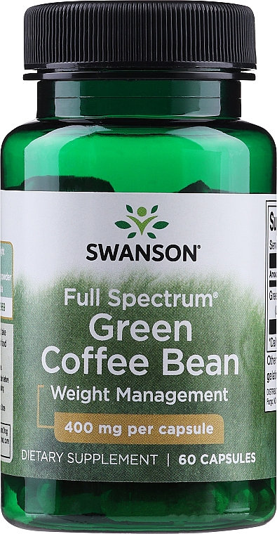 Suplement diety Ekstrakty z zielonej kawy, 400 mg - Swanson Full Spectrum Green Coffee Bean — Zdjęcie N1