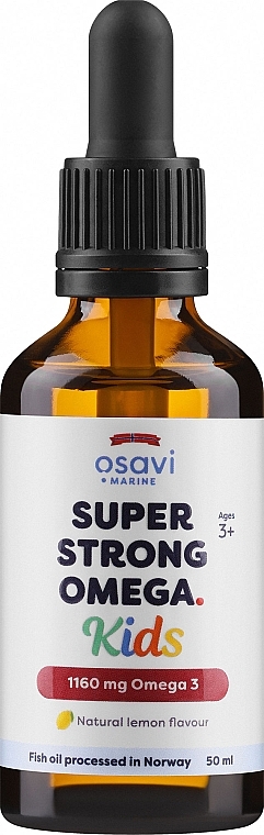 Suplement Omega 3 o smaku cytrynowym, 1160 mg - Osavi Super Strong Omega Kids — Zdjęcie N1