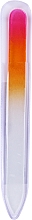 Szklany pilnik do paznokci, różowo-pomarańczowy - Tools For Beauty Glass Nail File With Rainbow Print  — Zdjęcie N2