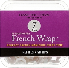 Kup Wąskie tipsy - Dashing Diva French Wrap White 50 Tips (Size 7)