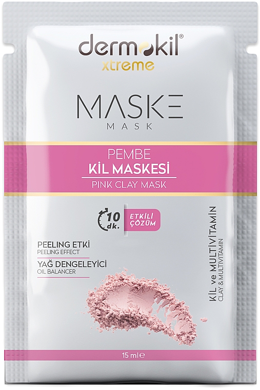 	Maska z różowej glinki - Dermokil Pink Clay Mask (saszetka) — Zdjęcie N1
