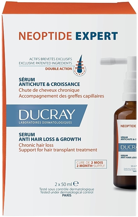 Serum o podwójnym działaniu przeciw wypadaniu i na porost włosów - Ducray Neoptide Expert Serum Anti-Hair Loss & Growth — Zdjęcie N2