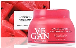 Odświeżający krem do twarzy z arbuzem - Vegan By Happy Skin Watermelon + Hyaluronic Acid Day Moisturiser — Zdjęcie N1