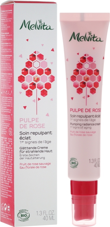 Rozświetlający krem przeciw pierwszym oznakom starzenia - Melvita Pulpe de Rose Plumping Radiance Cream — Zdjęcie N1
