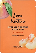 Wygładzająca maska ​​w płachcie z ekstraktem brzoskwiniowym - Oriflame Love Nature Hydrate & Soothe Sheet Mask — Zdjęcie N1