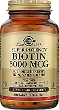 Suplement diety Biotyna, 5000mcg - Solgar Super Potency Biotin — Zdjęcie N1