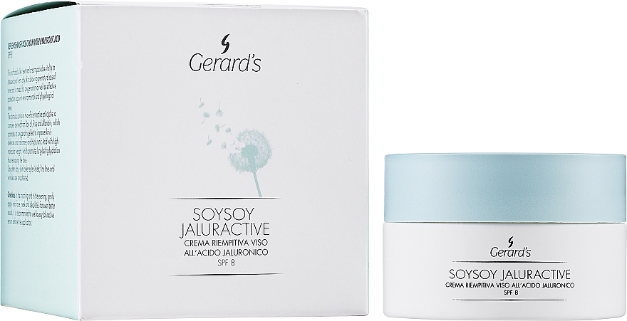 Odżywczy i regenerujący krem ​​do twarzy z kwasem hialuronowym - Gerard's Cosmetics Soysoy Jaluractive Cream Spf8 — Zdjęcie N2