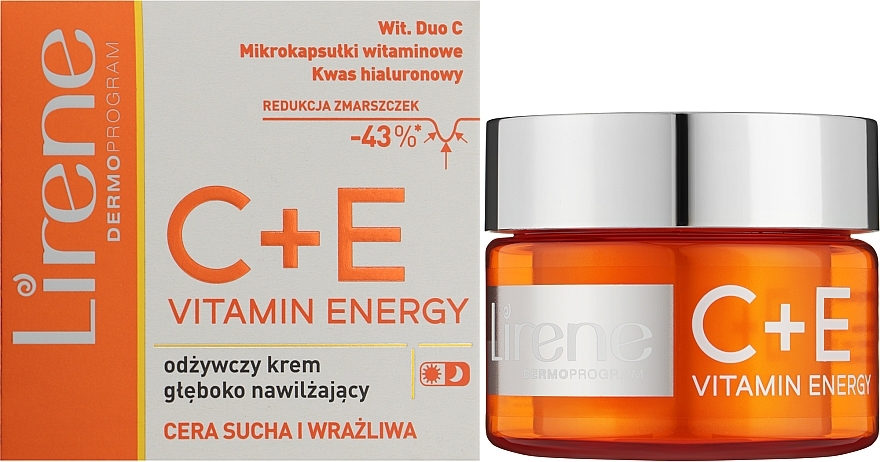 Intensywnie nawilżający krem do twarzy - Lirene C+E Pro Vitamin Energy — Zdjęcie N2