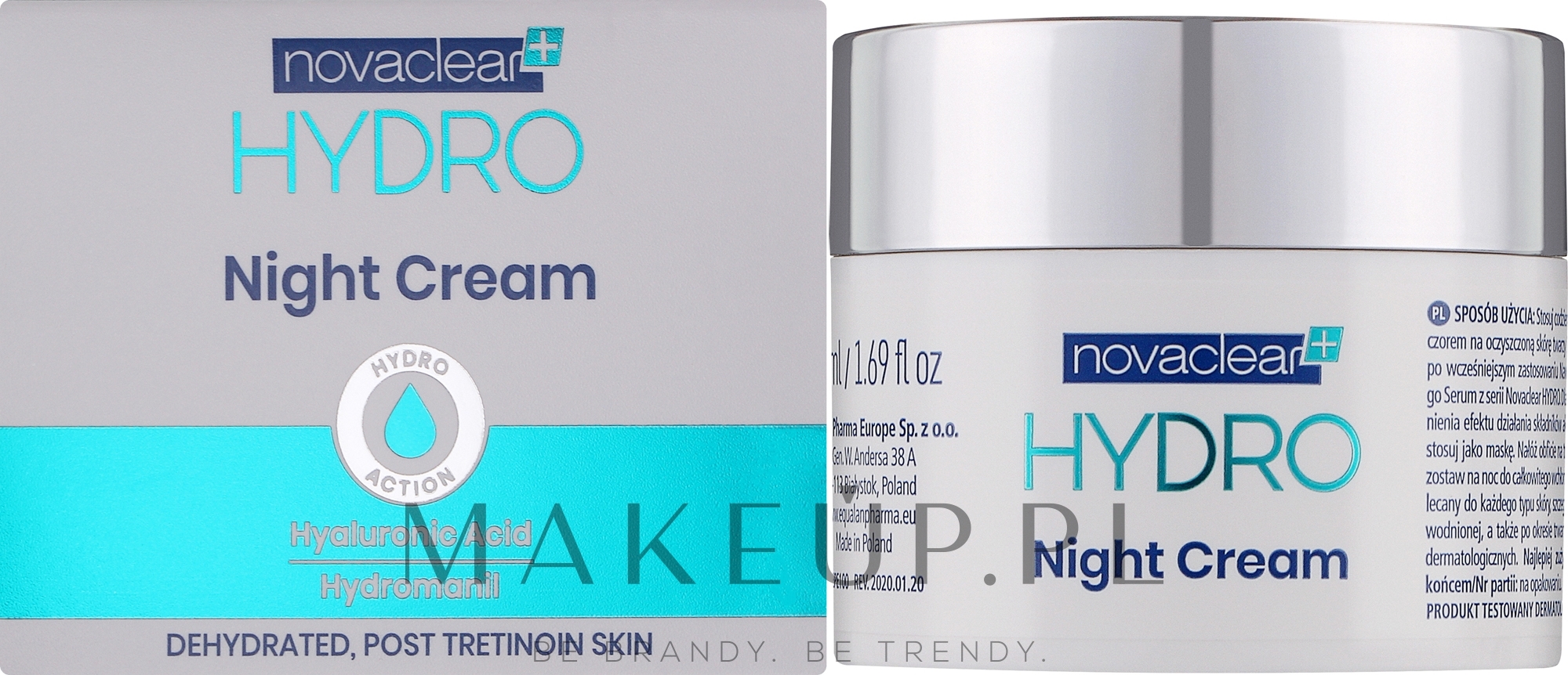 Nawilżający krem-maska do twarzy na noc - Novaclear Hydro Night Cream — Zdjęcie 50 ml