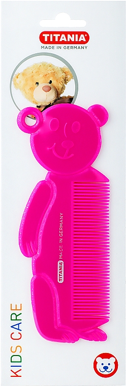 Grzebień do włosów dla dzieci Miś, różowy - Titania — Zdjęcie N1