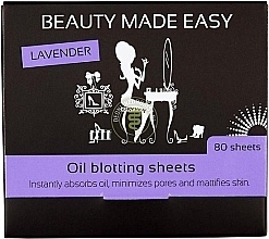 Kup Matujące chusteczki do twarzy Lawenda - Beauty Made Easy Oil Blotting Sheets Lavender