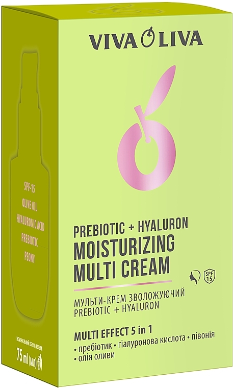 Wielofunkcyjny krem nawilżający do twarzy - Viva Oliva Prebiotic + Hyaluron Moisturizing Multi Cream SPF 15 — Zdjęcie N3