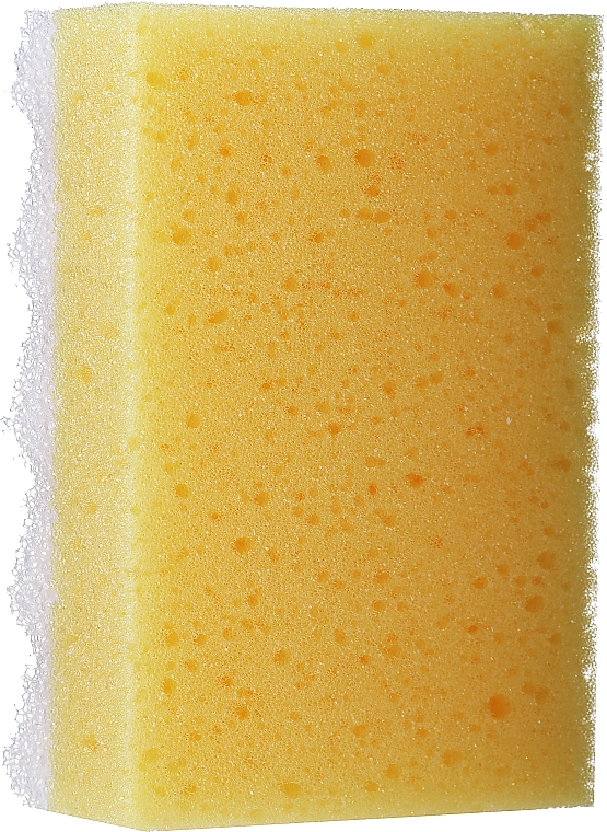 Gąbka prysznicowa kwadratowa, duża, żółta - LULA — Zdjęcie N1