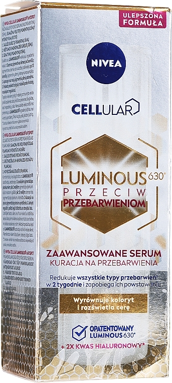 PRZECENA! Intensywne serum przeciw przebarwieniom - NIVEA Cellular Luminous Intensiv Serum Anti Pigmentflecken * — Zdjęcie N3