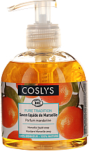 Kup PRZECENA! Mydło w płynie Oliwa z oliwek i mandarynka - Coslys Marselle soap Mandarin fragrance *