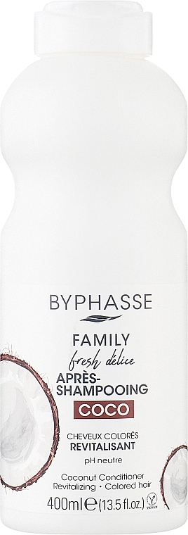 Odżywka do włosów farbowanych z kokosem - Byphasse Family Fresh Delice Conditioner 