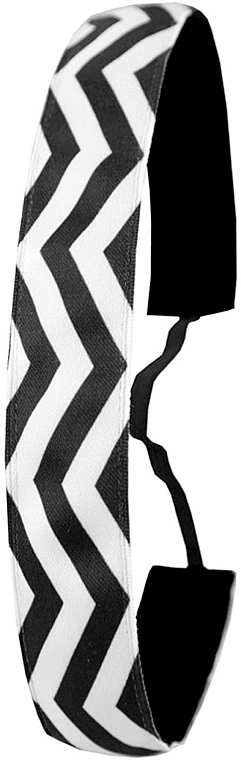 Opaska do włosów, czarno-biała - IvyBands Chevron Black White Hair Band — Zdjęcie N1
