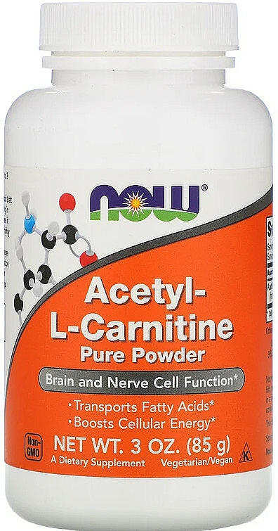 L-karnityna w proszku - Now Foods Acetyl-L Carnitine Pure Powder — Zdjęcie N1