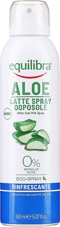 Odświeżające mleczko w sprayu po opalaniu - Equilibra Sun Aloe After Sun Milk Refreshing Spray  — Zdjęcie N1