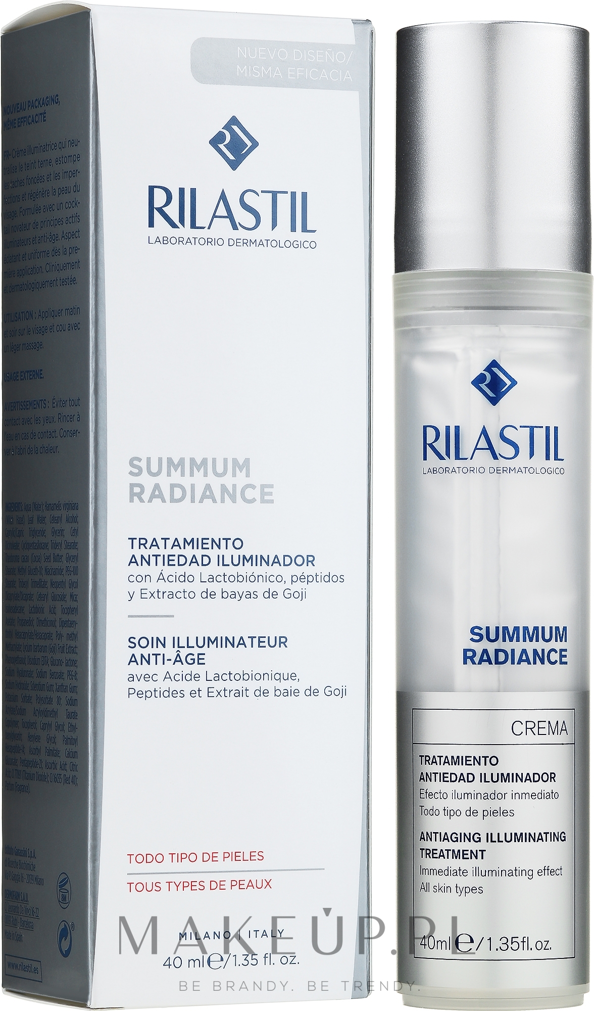 Krem przeciwstarzeniowy rozjaśniający skórę - Rilastil Cumlaude Summum Radiance Cream — Zdjęcie 40 ml