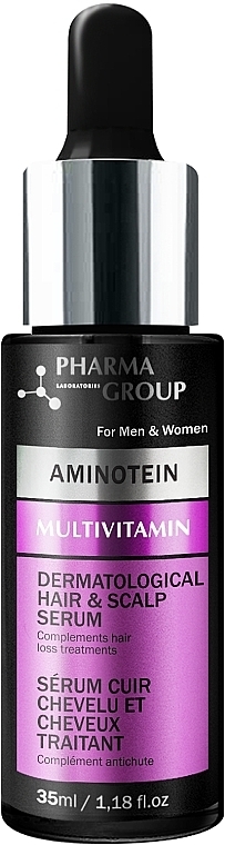 Serum przeciw intensywnemu wypadaniu włosów - Pharma Group Laboratories Aminotein + Multivitamin Anti-Hair Loss Serum