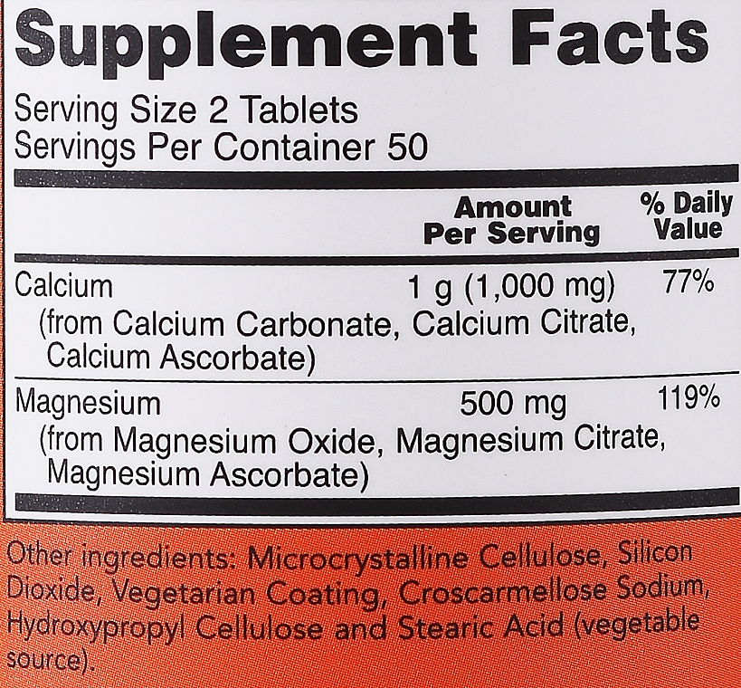 Wapń i magnez w tabletkach - Now Foods Calcium & Magnesium — Zdjęcie N3