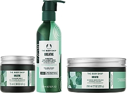 Zestaw - The Body Shop Purify & Relax Breathe Routine Gift Christmas Gift Set (wash/200ml + polish/200ml + oil/75ml) — Zdjęcie N2