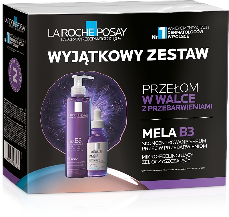 Zestaw do pielęgnacji twarzy - La Roche Posay Mela B3 (gel/200ml + ser/30ml) — Zdjęcie N1