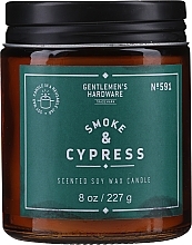 PRZECENA! Świeca zapachowa w słoiku - Gentleme's Hardware Scented Soy Wax Glass Candle 591 Smoke & Cypress * — Zdjęcie N2